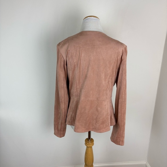 ANTHROPOLOGIE HUTCH Neutral Drape Faux Suede Jacket Size Medium - Picture 7 of 9